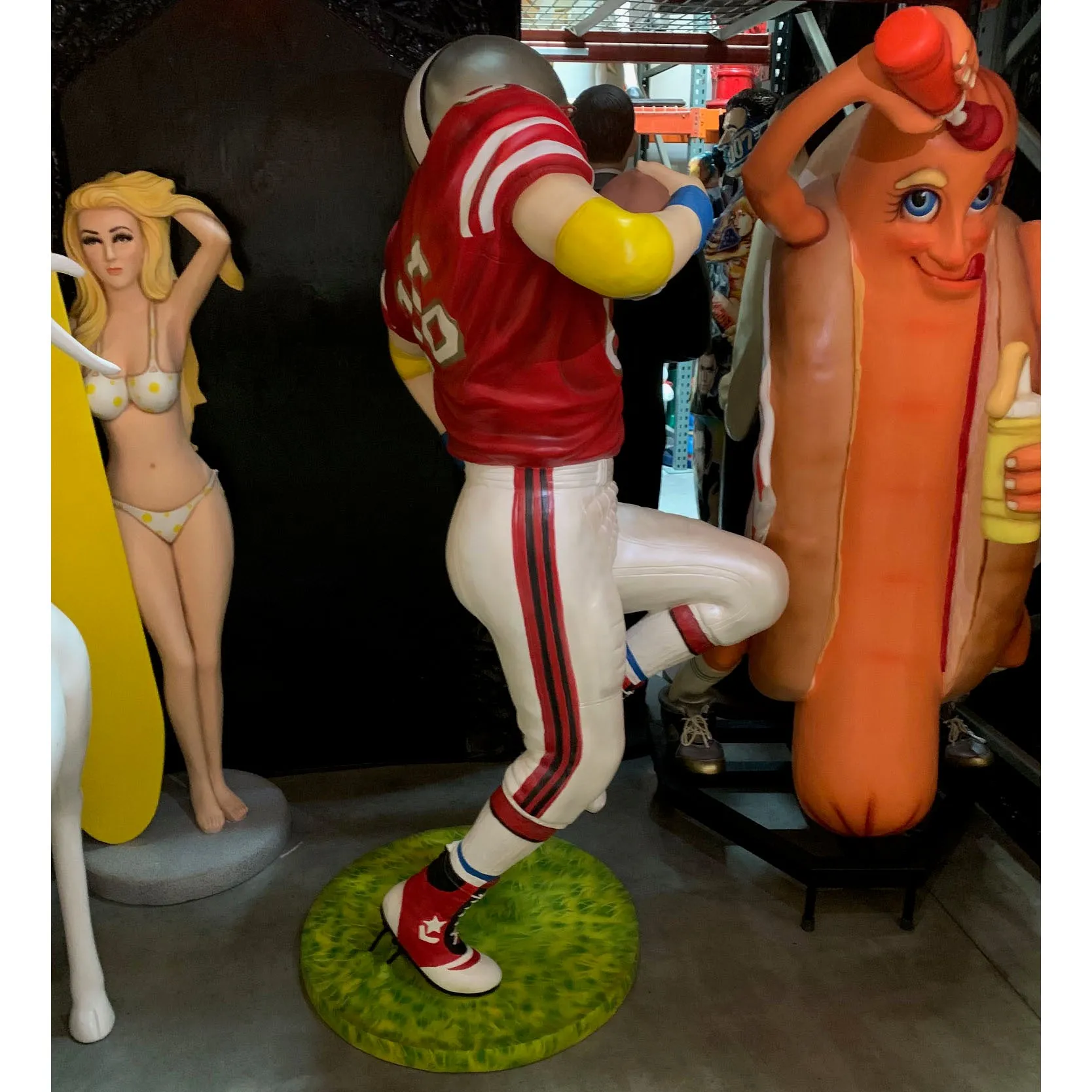 Football Player Life Size Statue