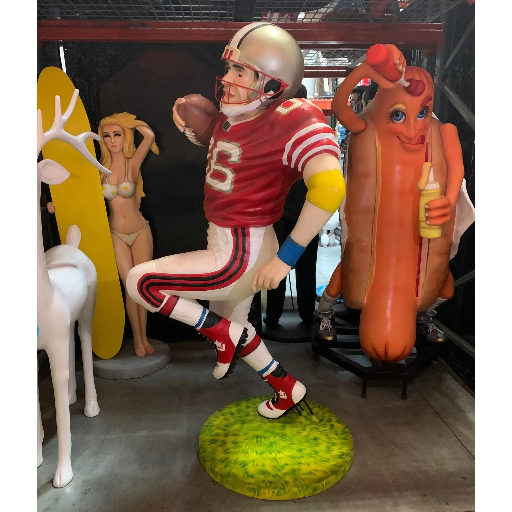 Football Player Life Size Statue