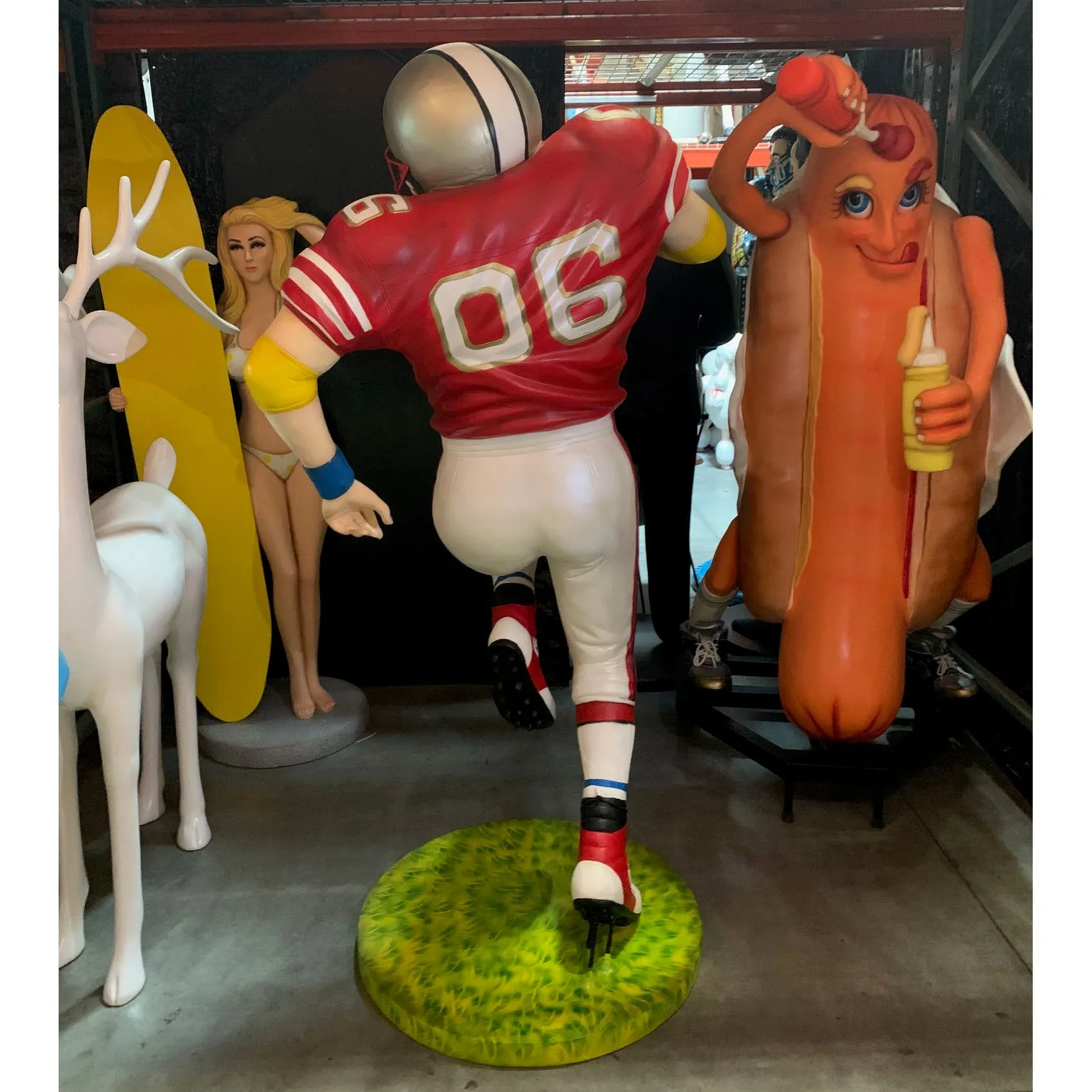 Football Player Life Size Statue