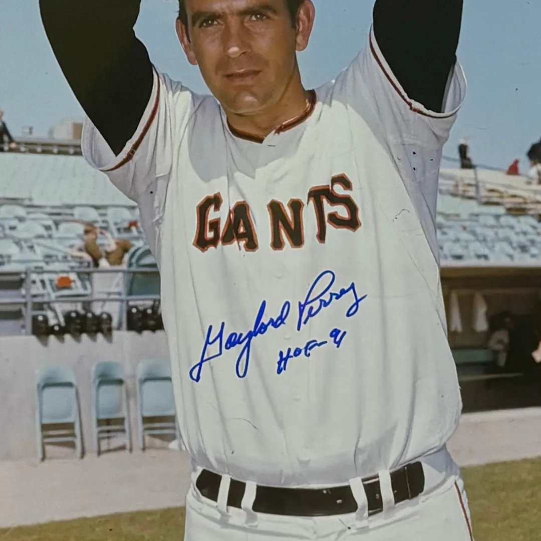 Gaylord Perry HOF Hand Signed & Framed Giants 16x20 Baseball Photo