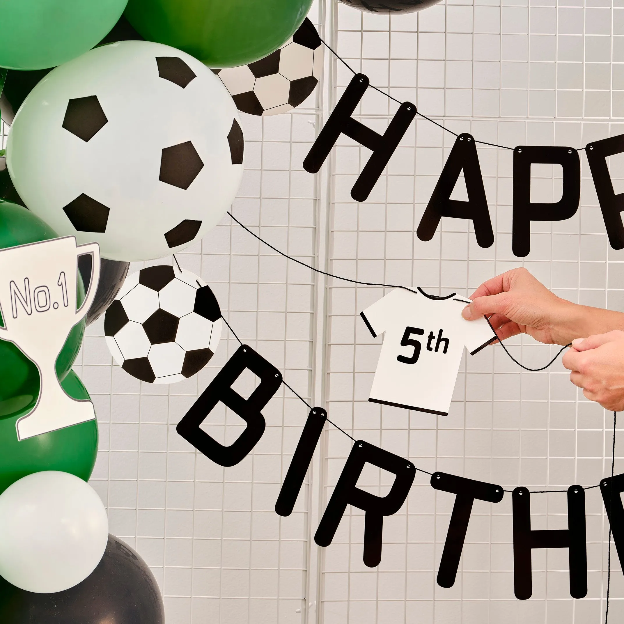 Ginger Ray Customisable Happy Birthday Football Bunting