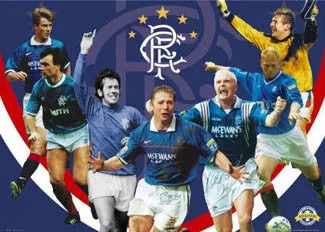 Glasgow Rangers "Legends" Commemorative Soccer Poster - GB Posters