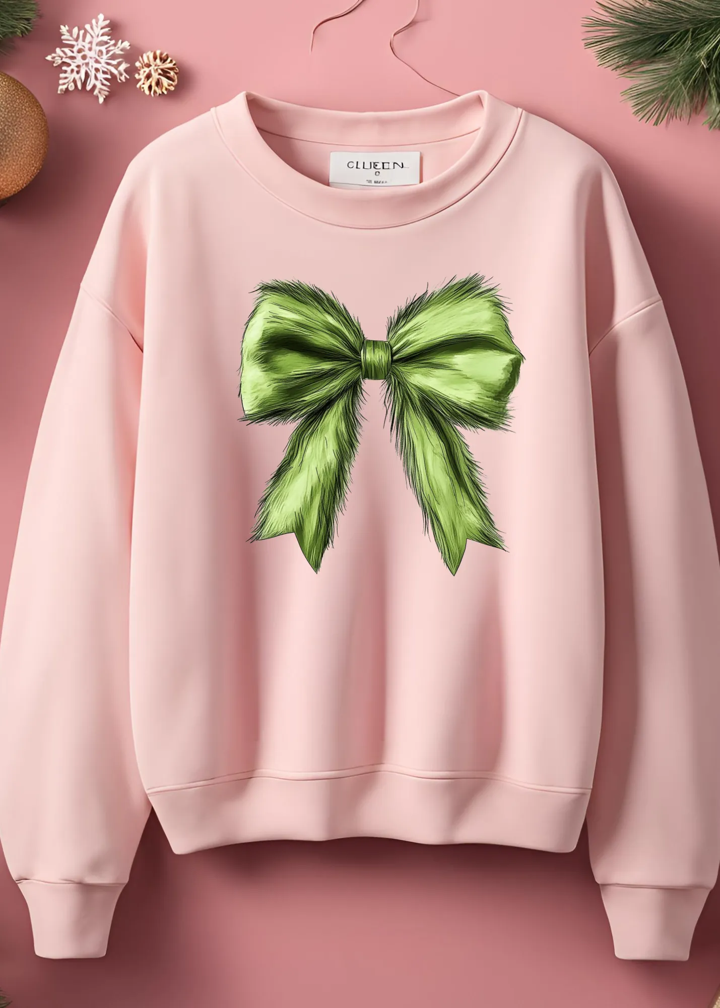 Grinch Fur Bow Pullover