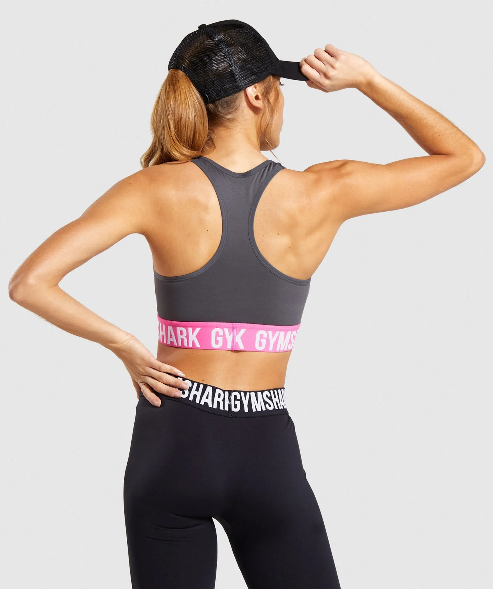 Gymshark Fit Sports Bra - Charcoal/Pink