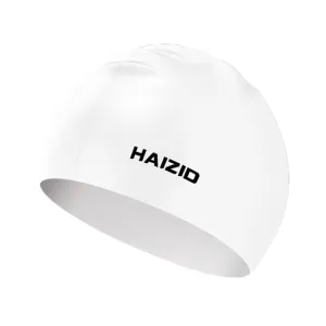 HAIZID Silicone Waterproof Oversized Swimming Cap, Color: White 60g