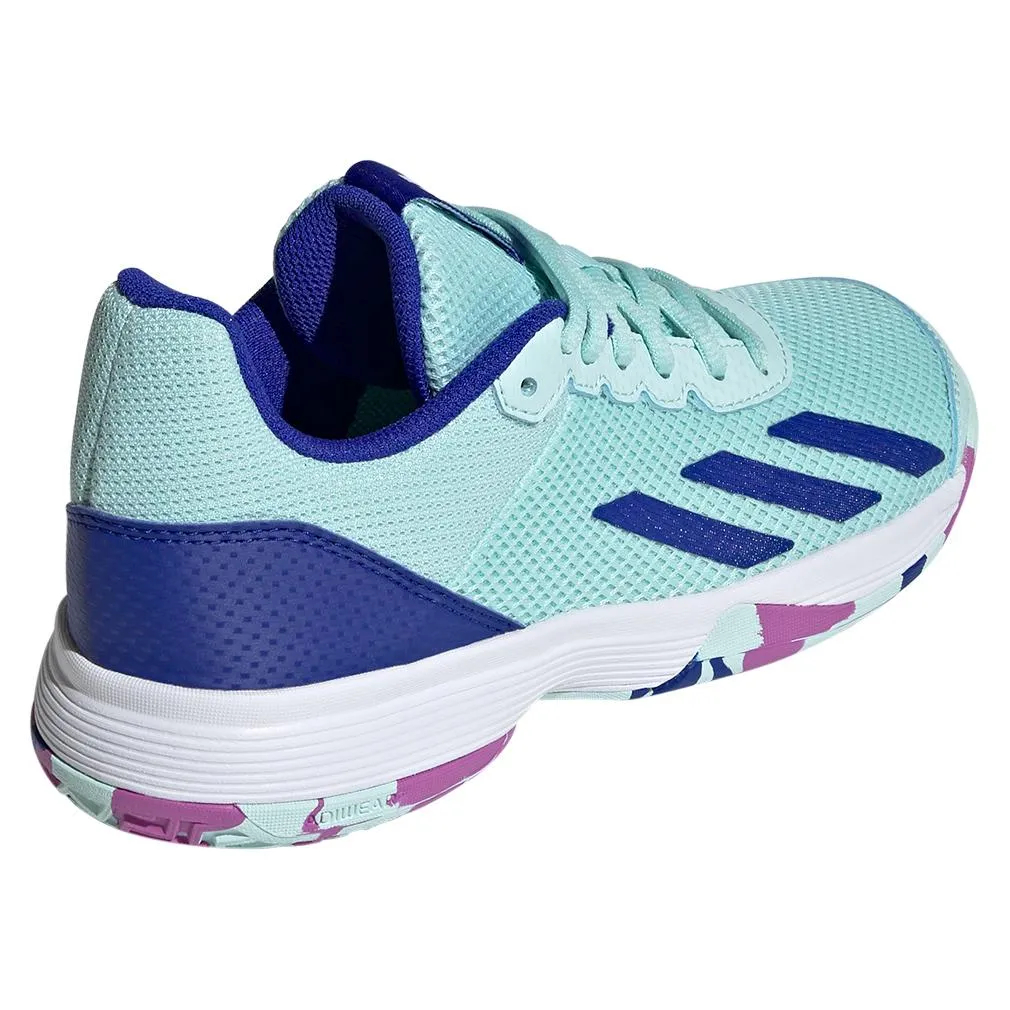 Juniors Courtflash Tennis Shoes Semi Flash Aqua and Lucid Blue