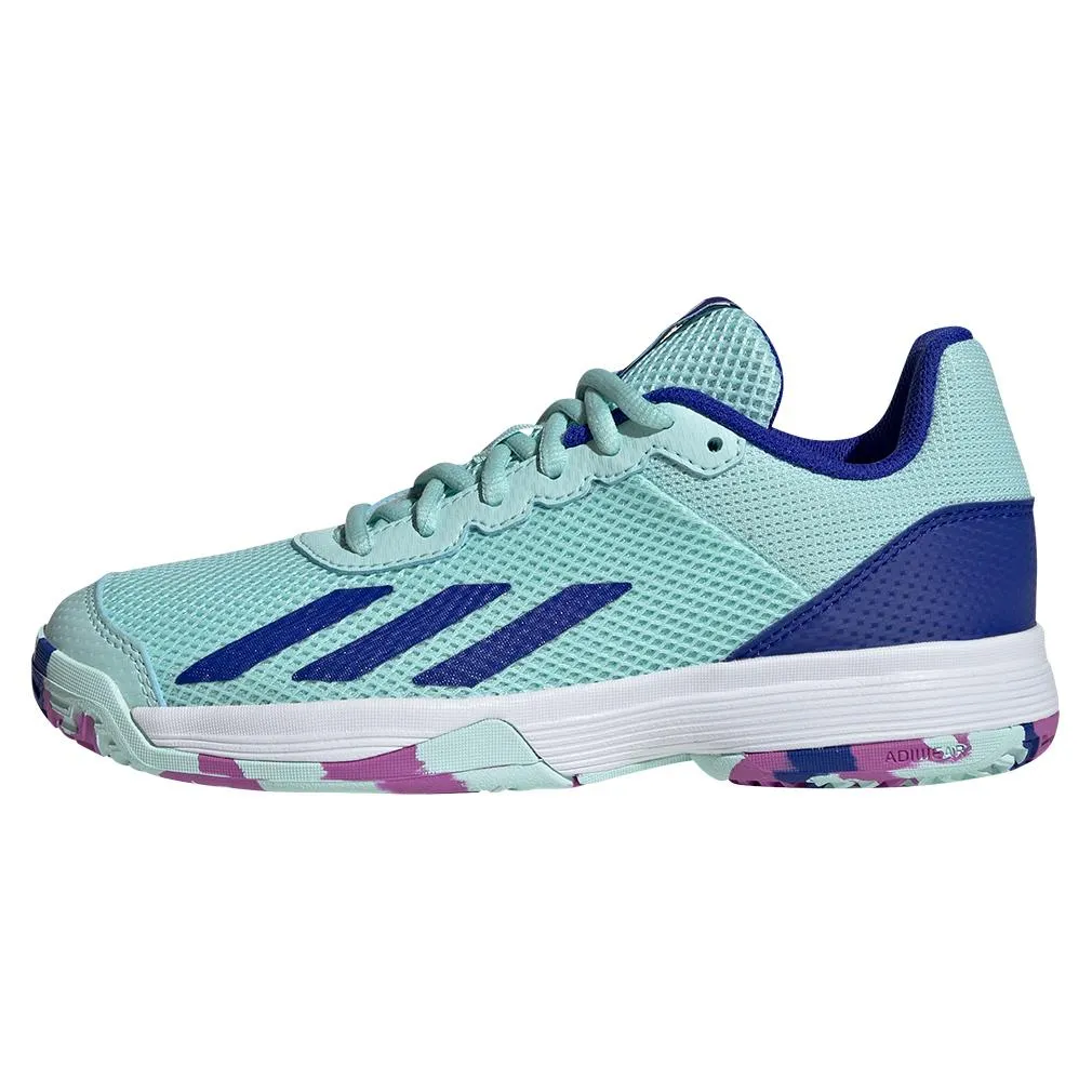 Juniors Courtflash Tennis Shoes Semi Flash Aqua and Lucid Blue