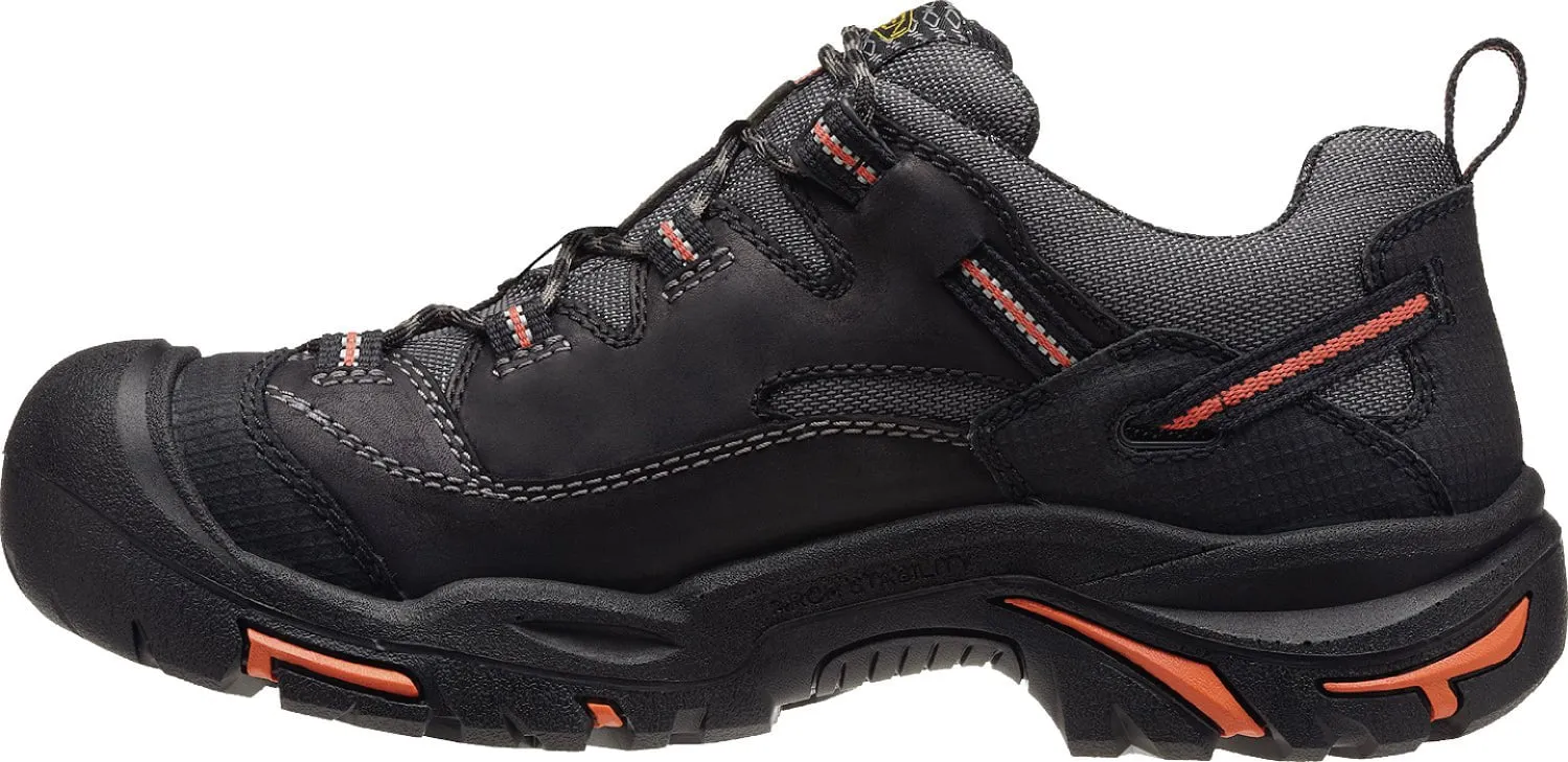 Keen Utility Mens Braddock Low Black/Bossa Nova Leather Work Shoes