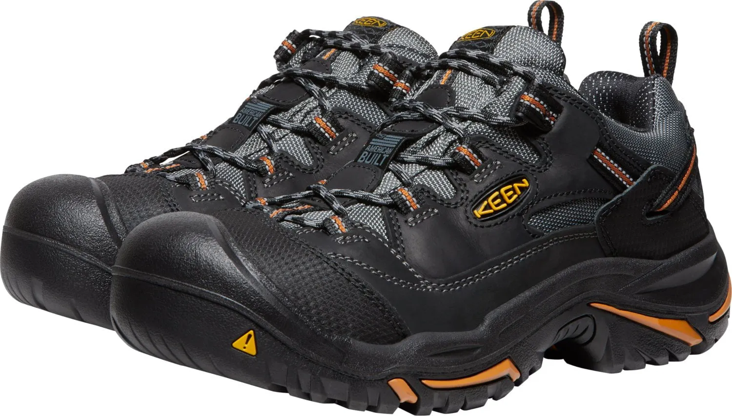 Keen Utility Mens Braddock Low Black/Bossa Nova Leather Work Shoes