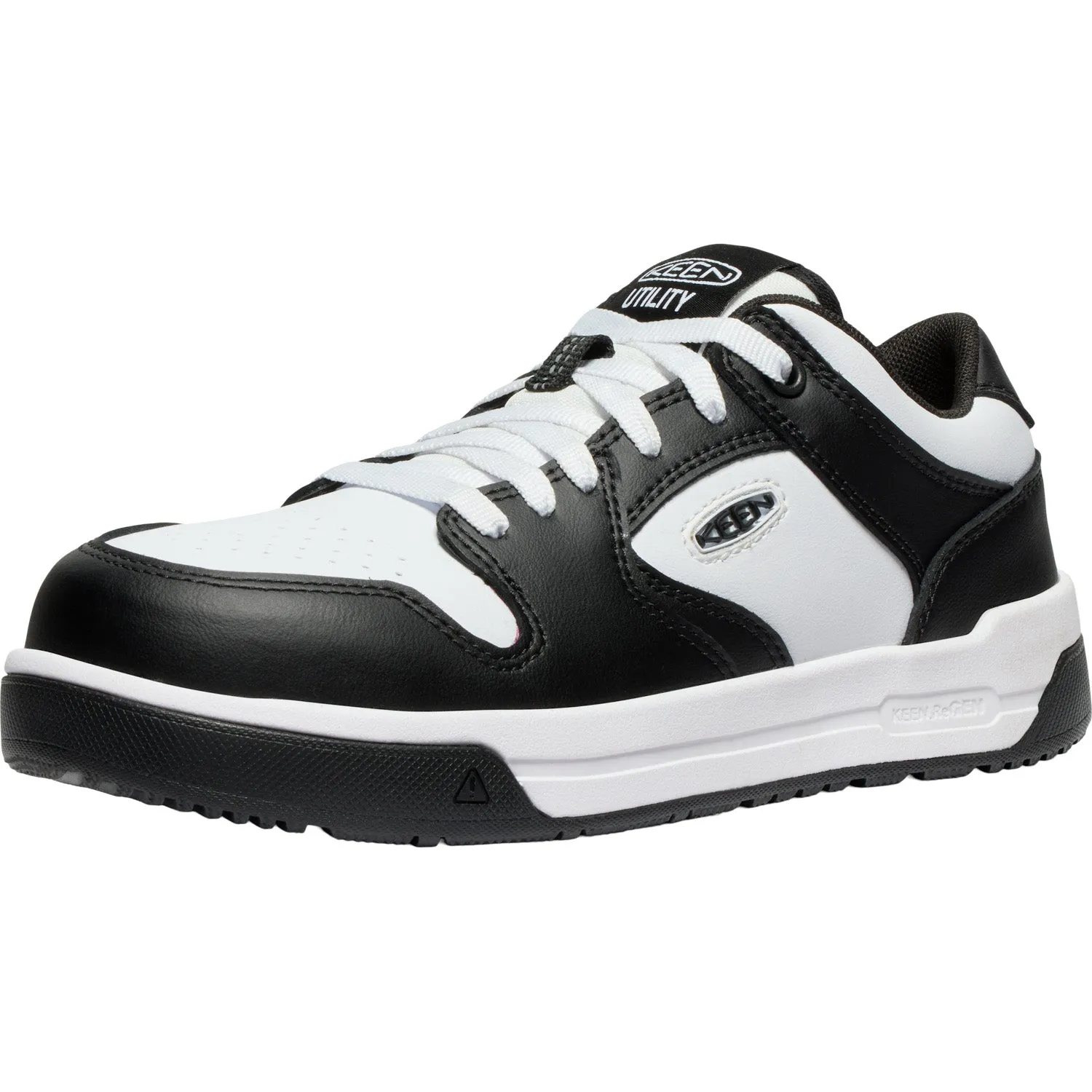 Keen Utility Womens Overton CT Star White/Black Leather Work Shoes