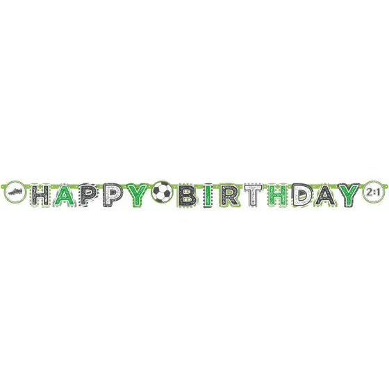 Kicker Party Happy Birthday Letter Banner 15cm x 2m Each