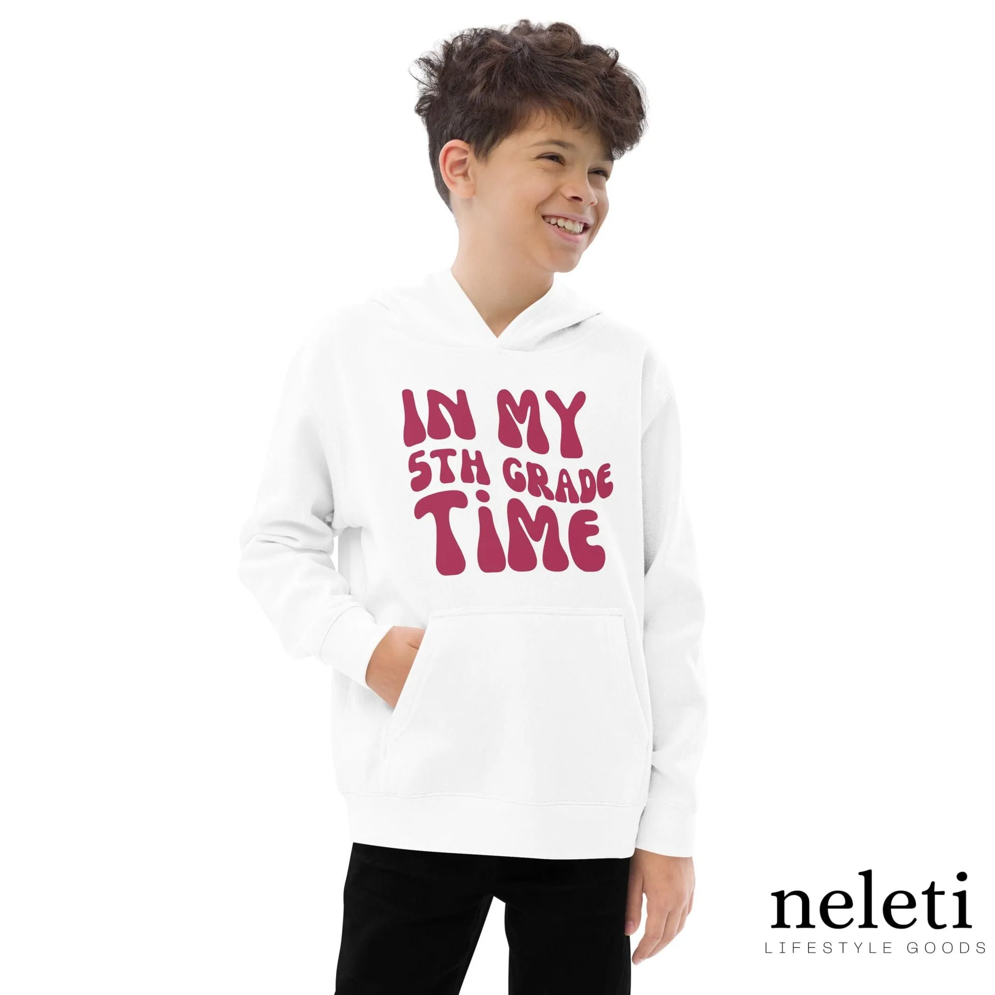 Kids Hoodies - Stay Stylish with "IN MY 5TH GRADE TIME"