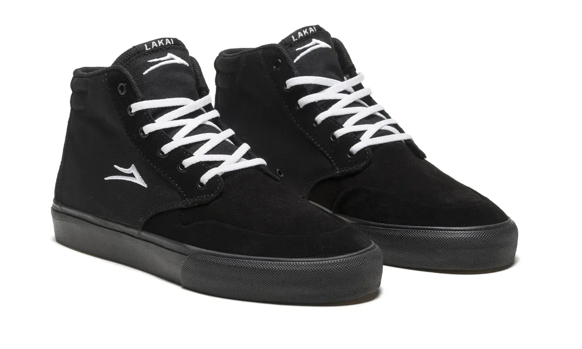 Lakai Shoes Riley 3 High - Black/Black Suede