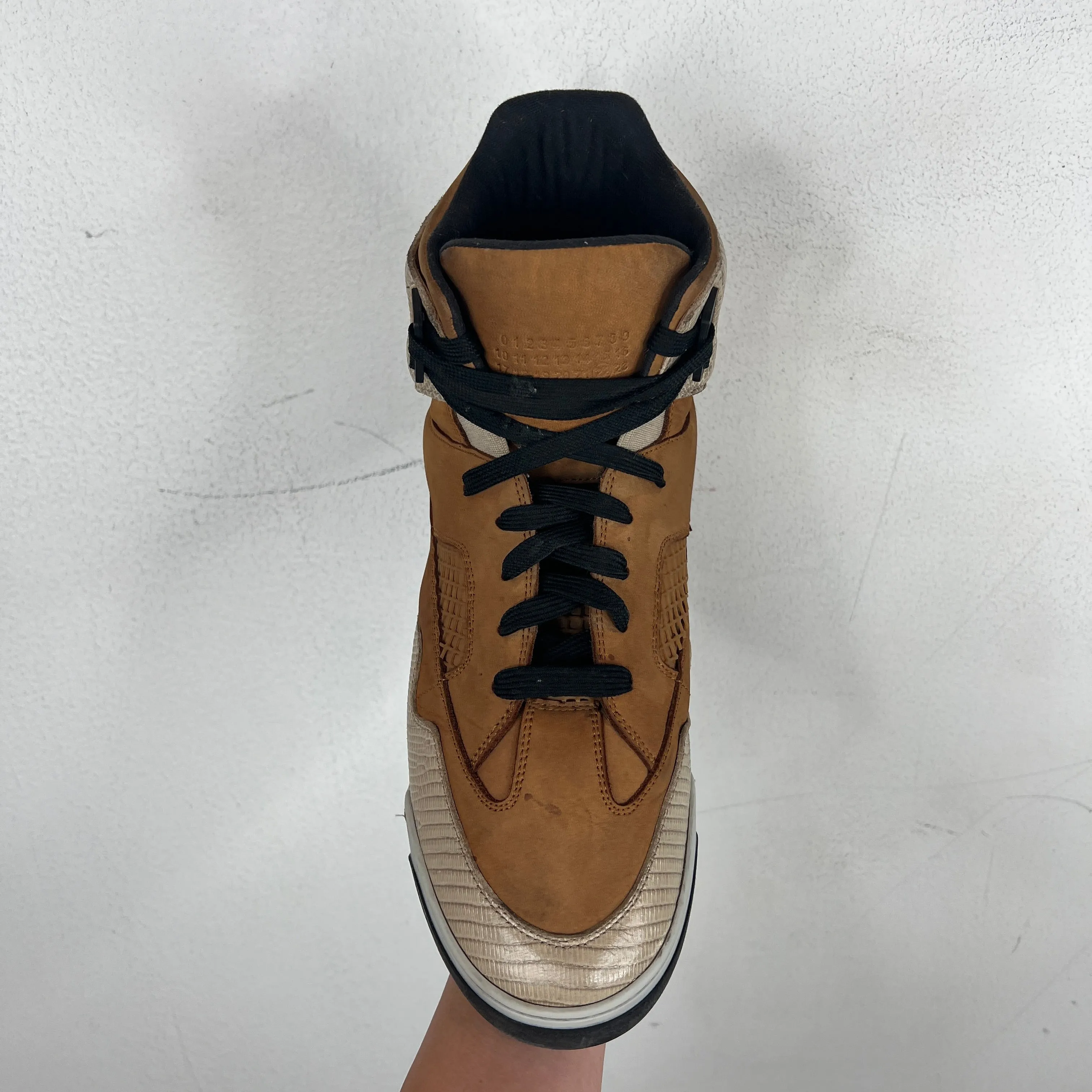 Margiela Snake Effect Leather High Top Sneakers