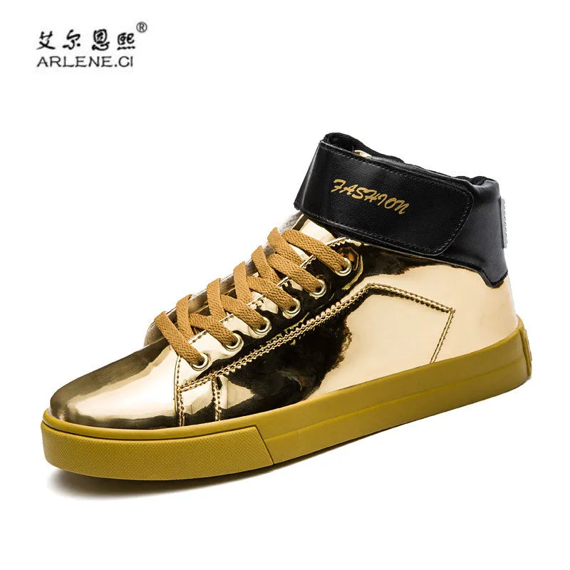 Men Skateboarding Shoes New Male Traning Sports Shoes Shiny Gold Men Cozy Sneakers Fitness Gym Flats Trainers Hombre Cheap