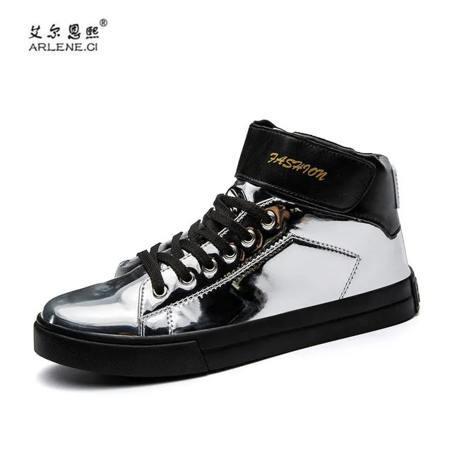 Men Skateboarding Shoes New Male Traning Sports Shoes Shiny Gold Men Cozy Sneakers Fitness Gym Flats Trainers Hombre Cheap