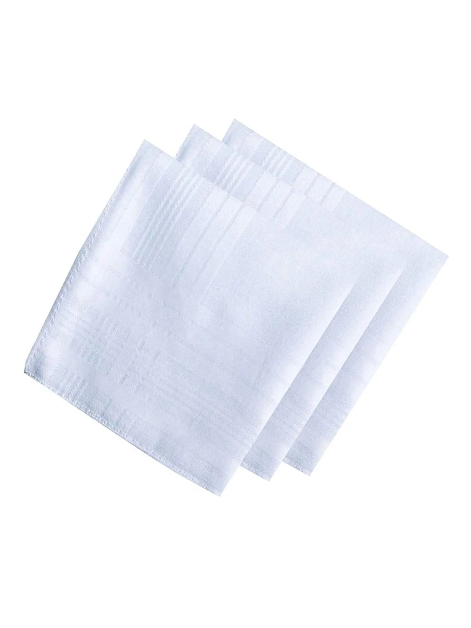 Men's Formal White 65% Polyester 35% Cotton Extra Soft Finish Handkerchief