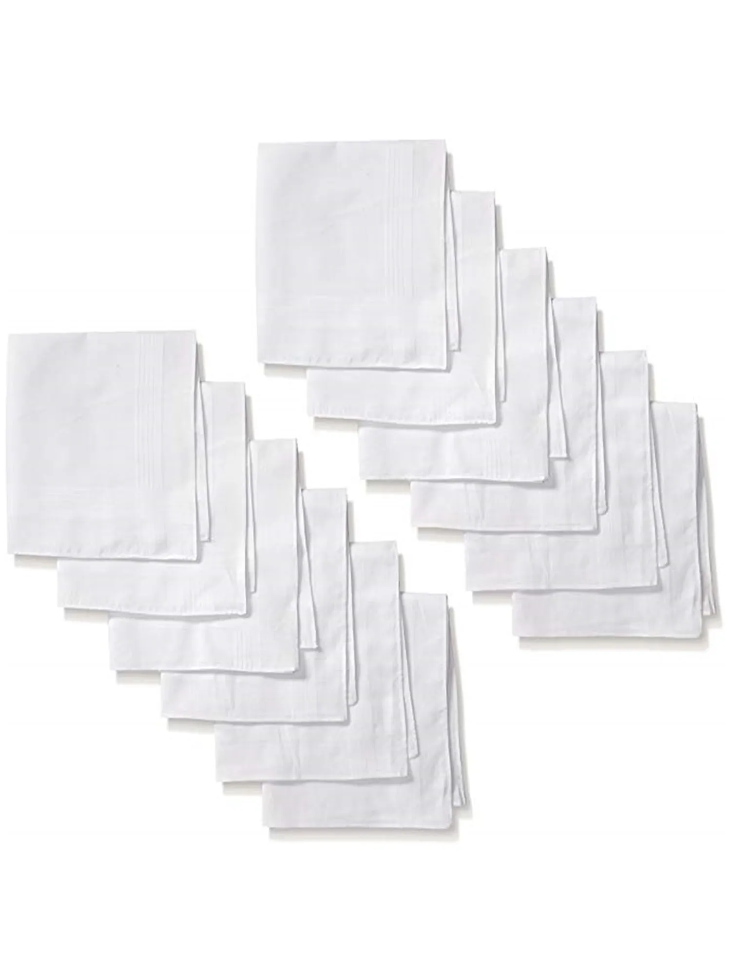 Men's Formal White 65% Polyester 35% Cotton Extra Soft Finish Handkerchief