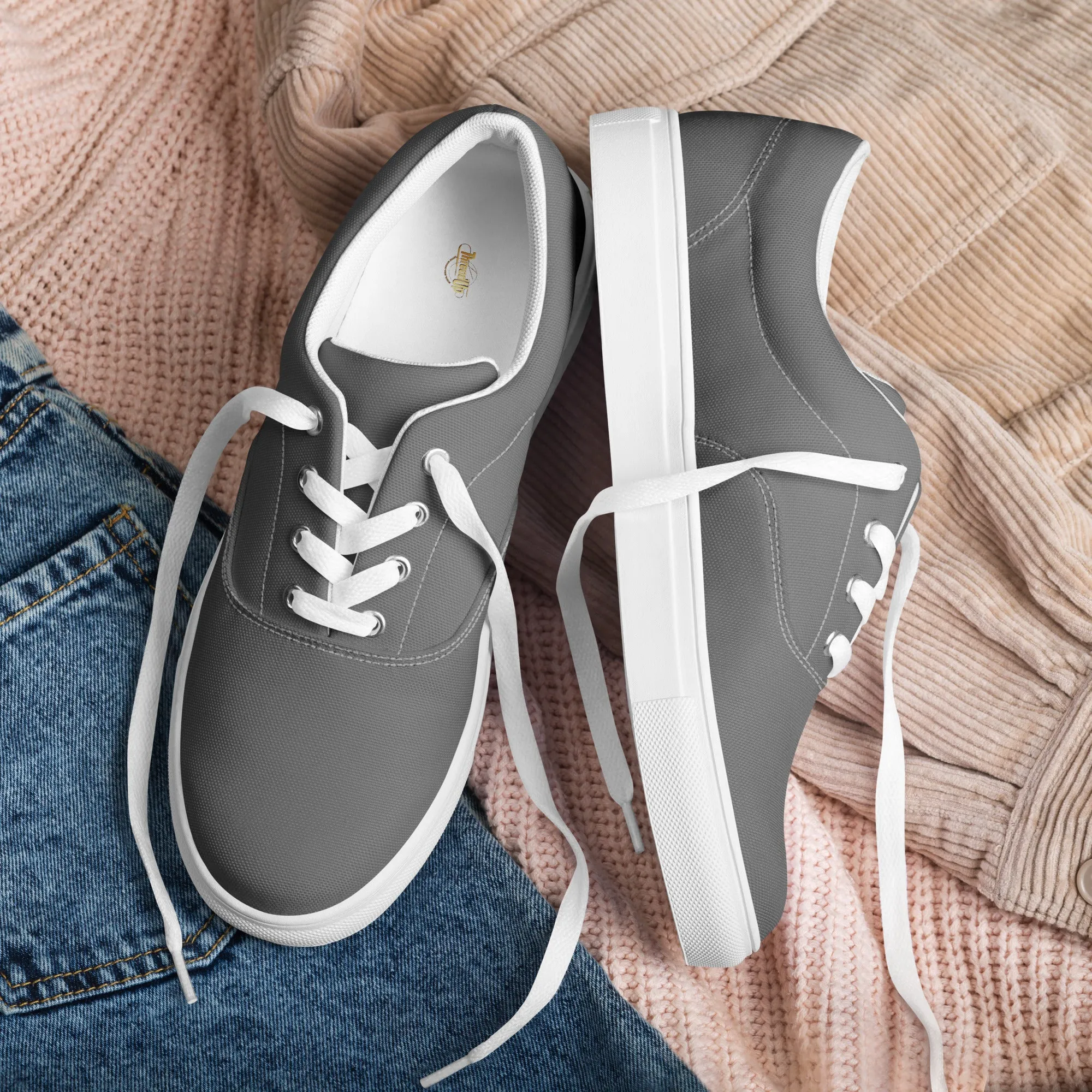 Menâ€™s lace-up canvas shoes - Gray