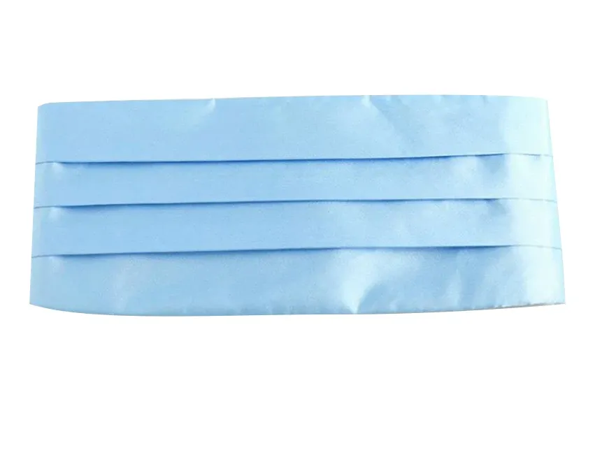 Mens Light Blue Adjustable Cummerbund