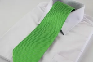 Mens Light Green & Silver Striped 10cm Neck Tie