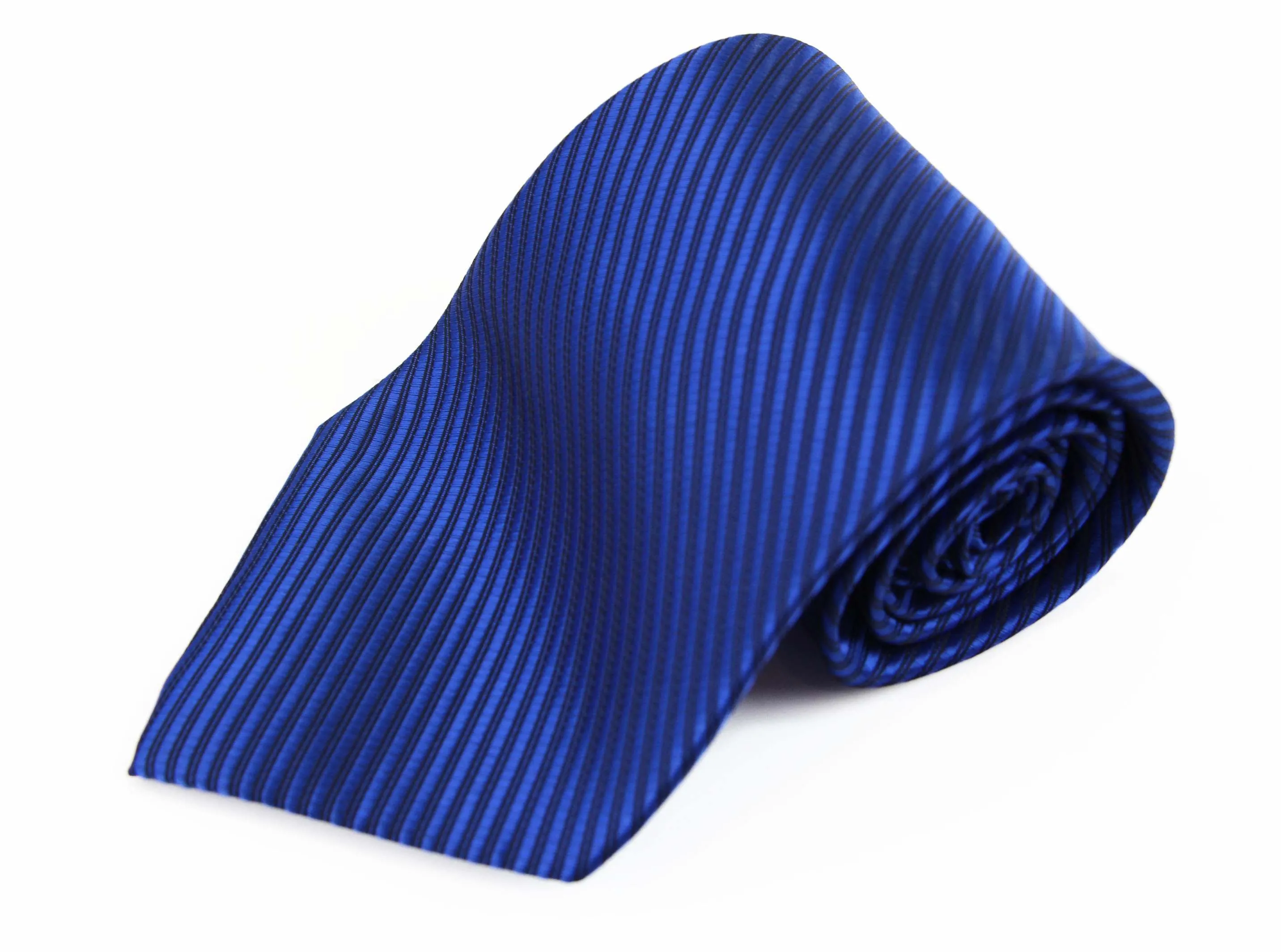 Mens Royal Blue Striped 10cm Classic Neck Tie