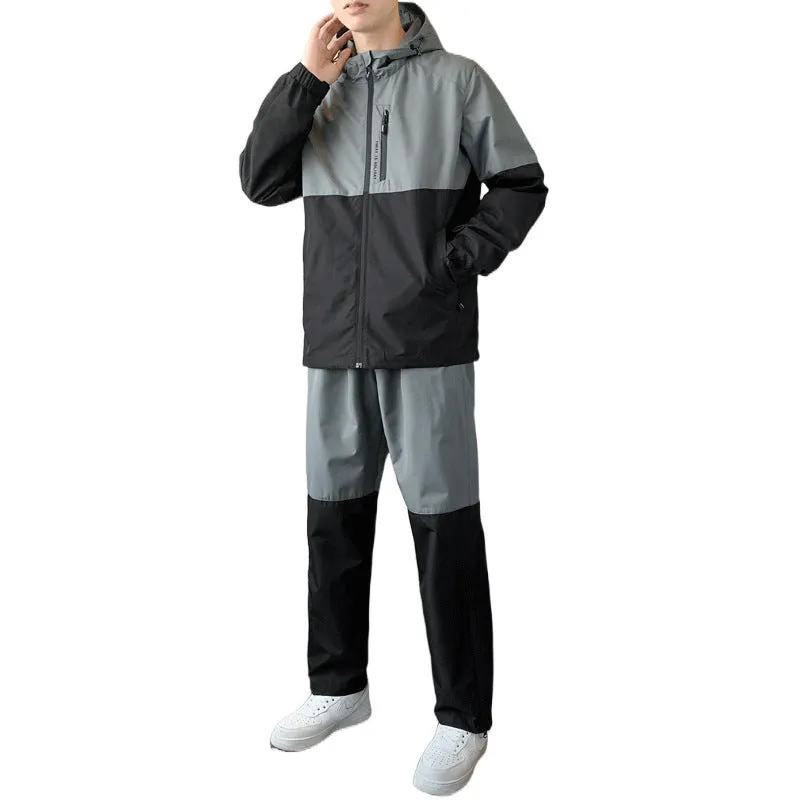 Men's Spring And Autumn Hooded Suit With Handsome Casual Sports Suit Jacket