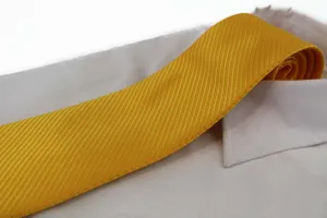 Mens Warm Yellow Striped 10cm Classic Neck Tie