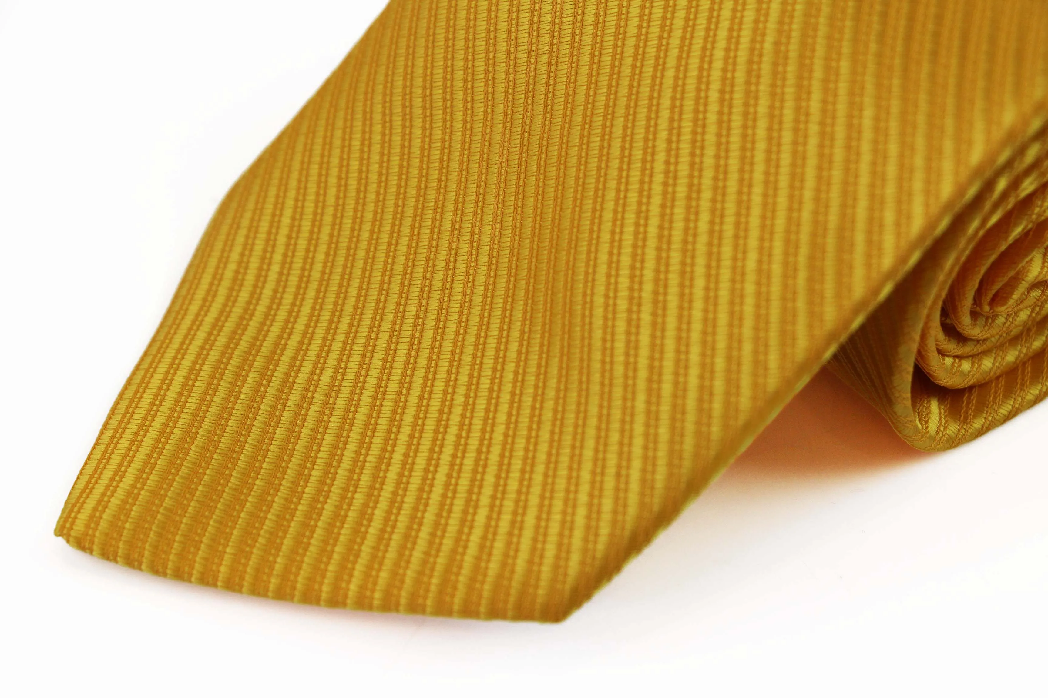 Mens Warm Yellow Striped 10cm Classic Neck Tie