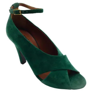 Michel Vivien Green Mayfair Cross Strap Open Toe Sandals