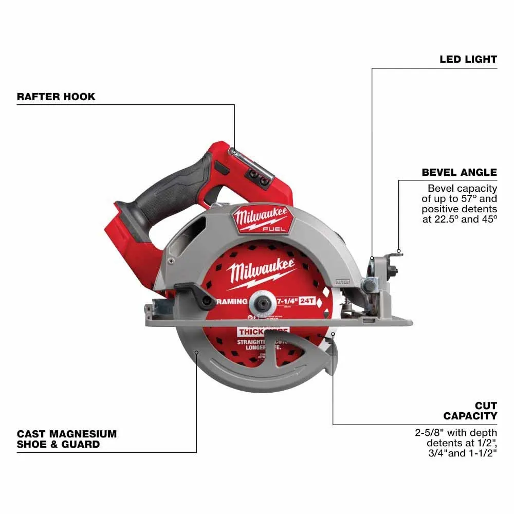 Milwaukee 2834-20 M18 FUEL 7-1/4” Circular Saw (Tool Only)