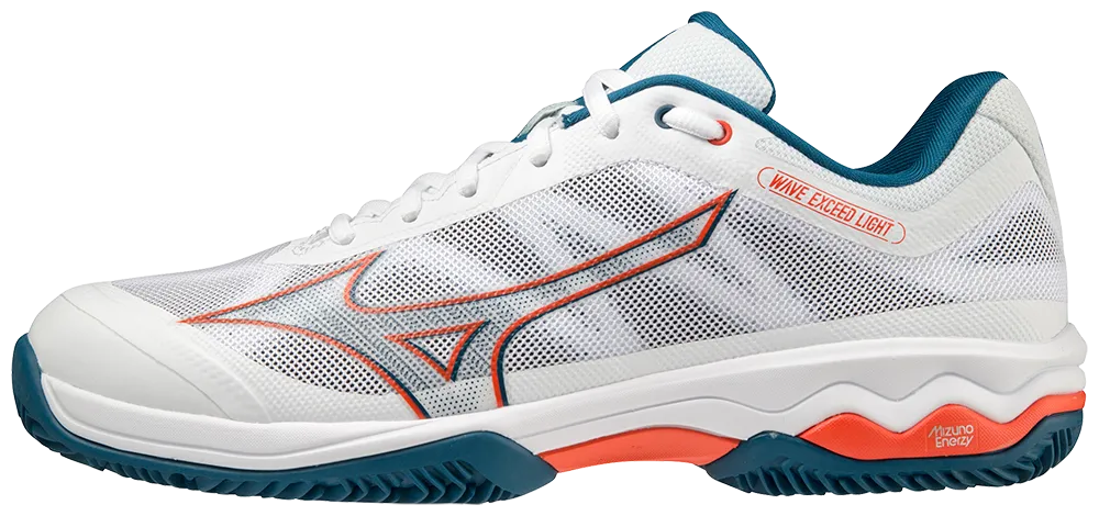 Mizuno Exceed Light CC Mens Padel Shoes (White/Orange)