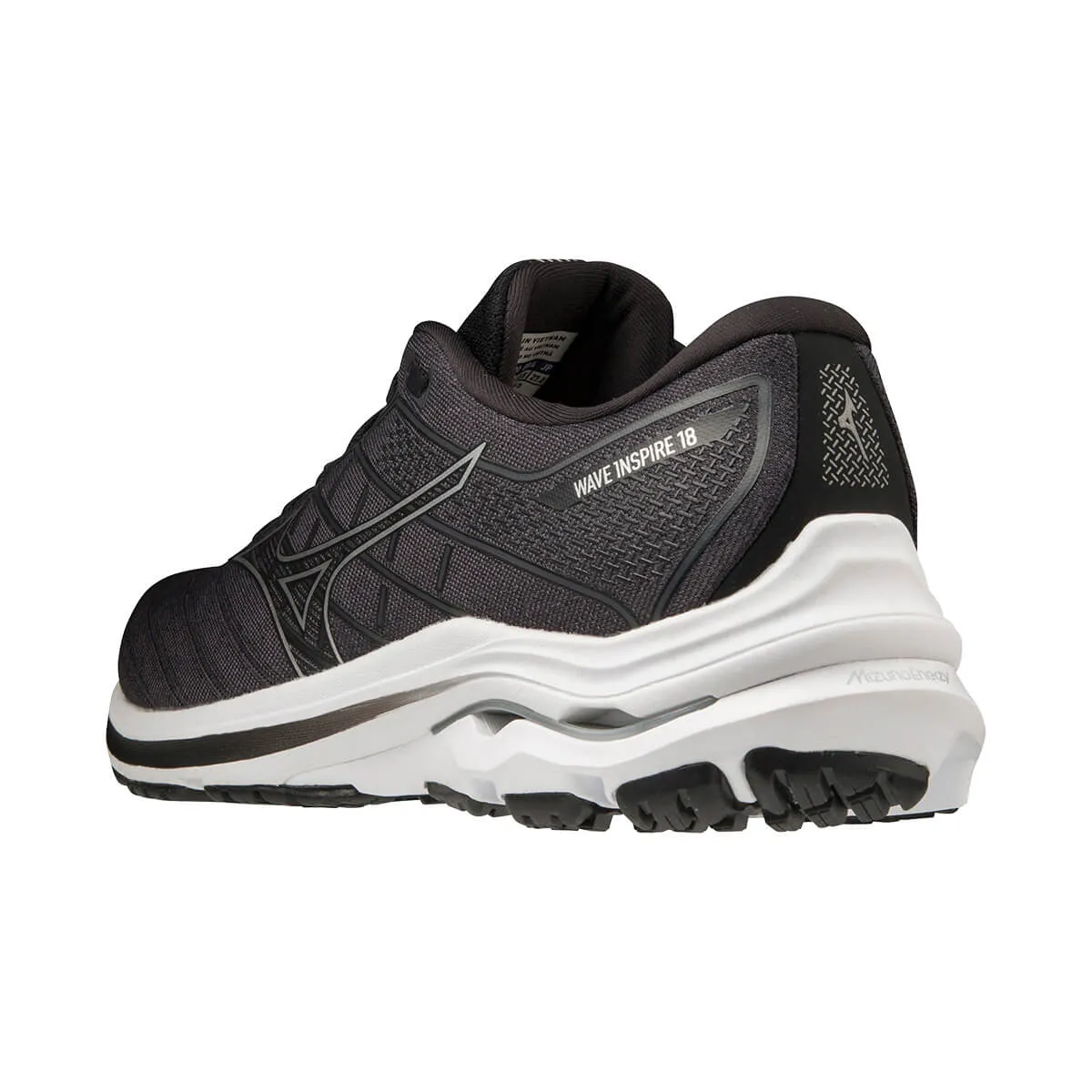 Mizuno Wave Inspire 18 Wide Mens | Black/silver/ebony