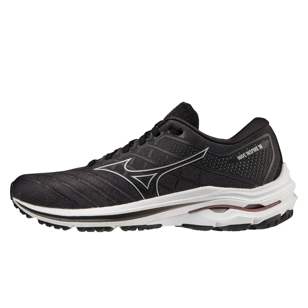 Mizuno Wave Inspire 18 Wide Womens | Black/silver/ebony