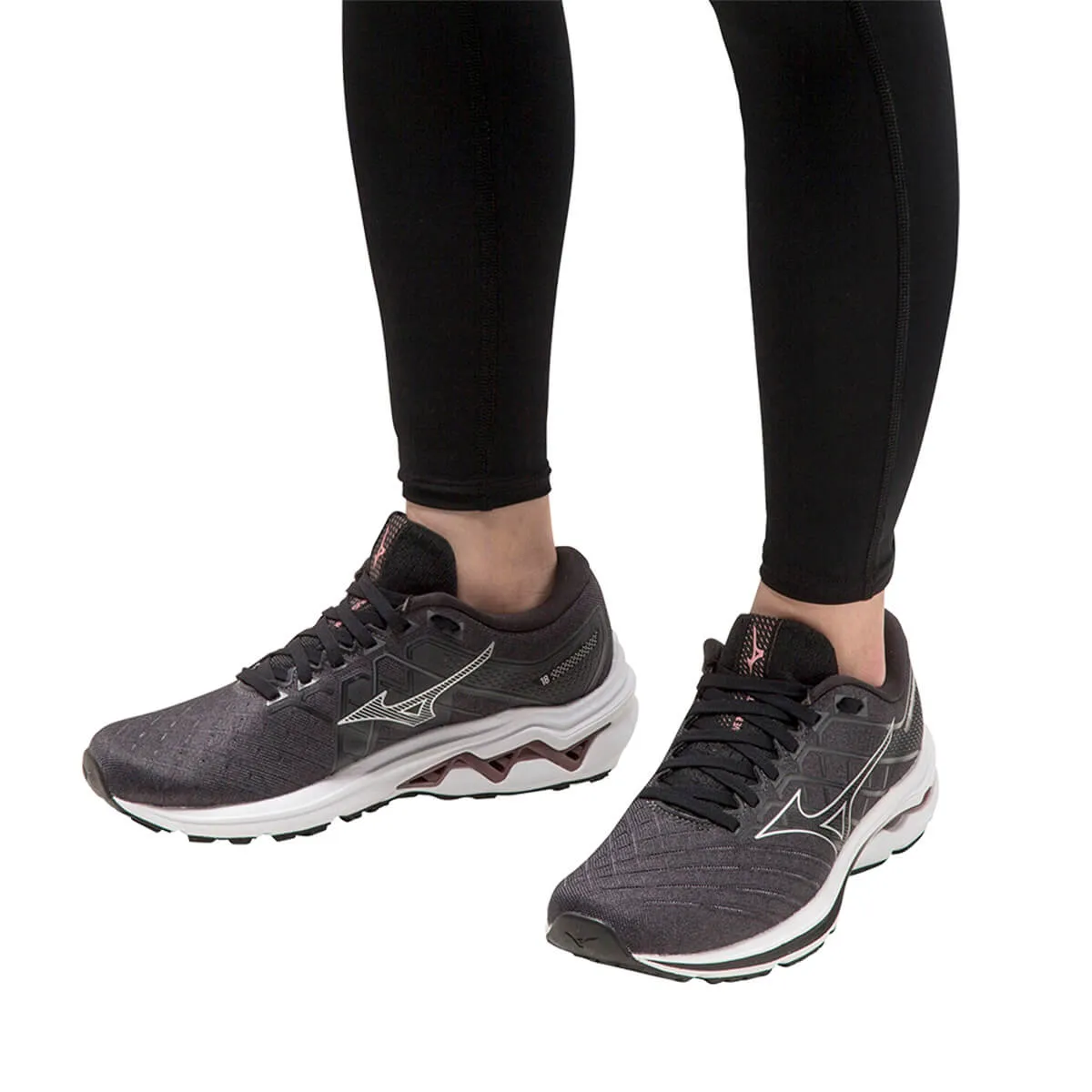 Mizuno Wave Inspire 18 Wide Womens | Black/silver/ebony