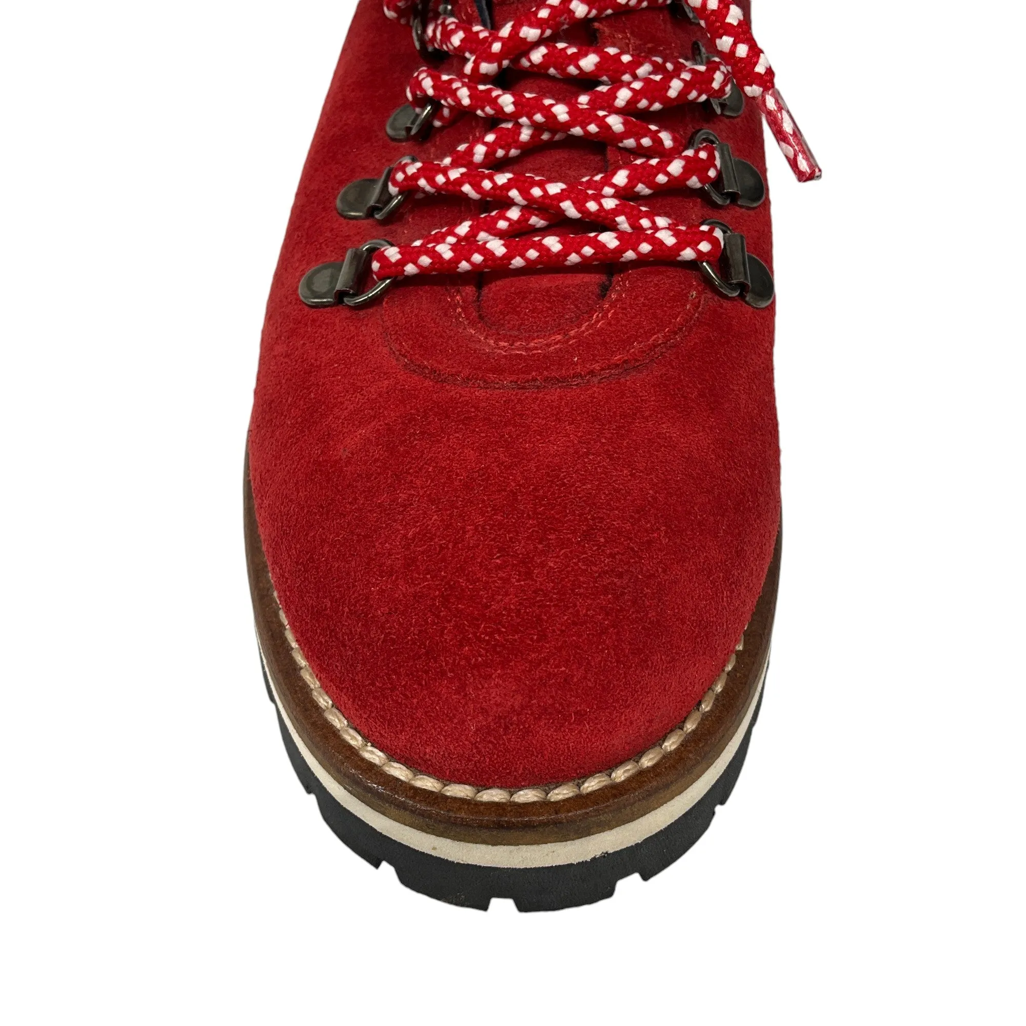 Mr & Mrs Italy Red / Blue Fox Fur Trimmed Shearling Lined Suede Boots