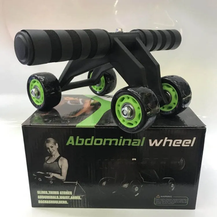 Multifunctional Frog-Style Four-wheel Abdominal Wheel Abdominal Muscle Exercise Fitness Equipment, Color:Green