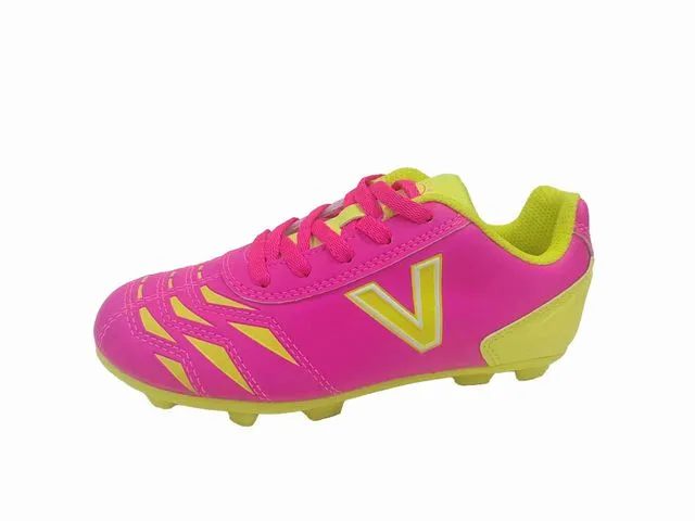 New Victor Sierra Kids Cattura MD Jr Soccer Shoes Size 4.5 - Pink/Yellow