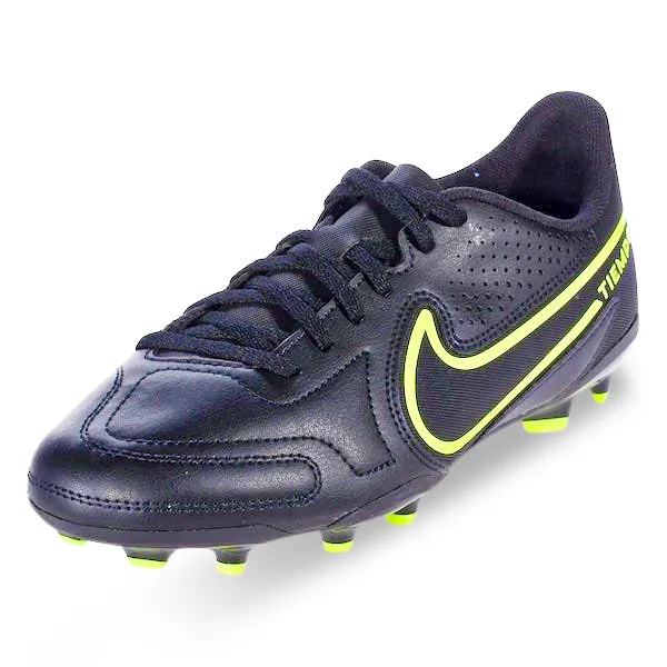 Nike Jr. Legend 9 Club FG/MG Soccer Cleats (Black/Volt)