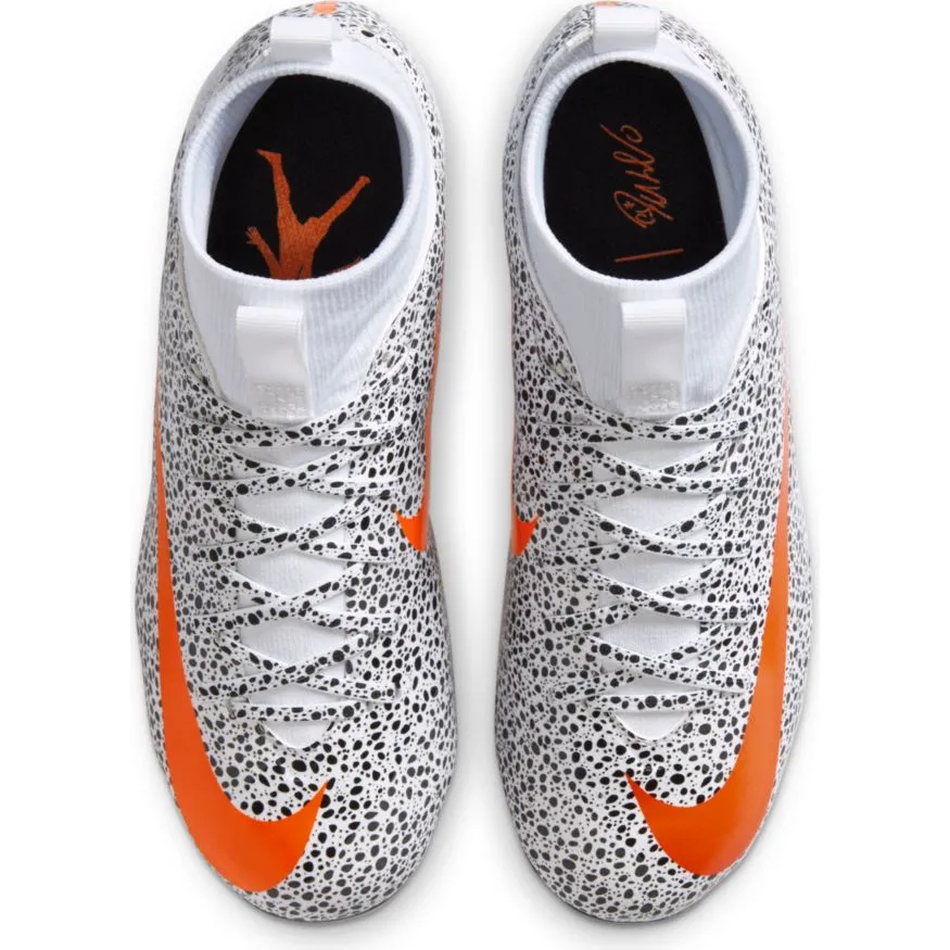 Nike Jr. Mercurial Superfly 7 Academy CR7 Safari MG - White/Orange-Black