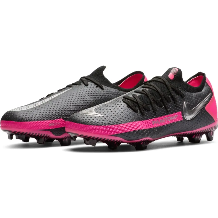 Nike Jr. Phantom GT Pro FG-	BLACK/METALLIC SILVER-PINK BLAST