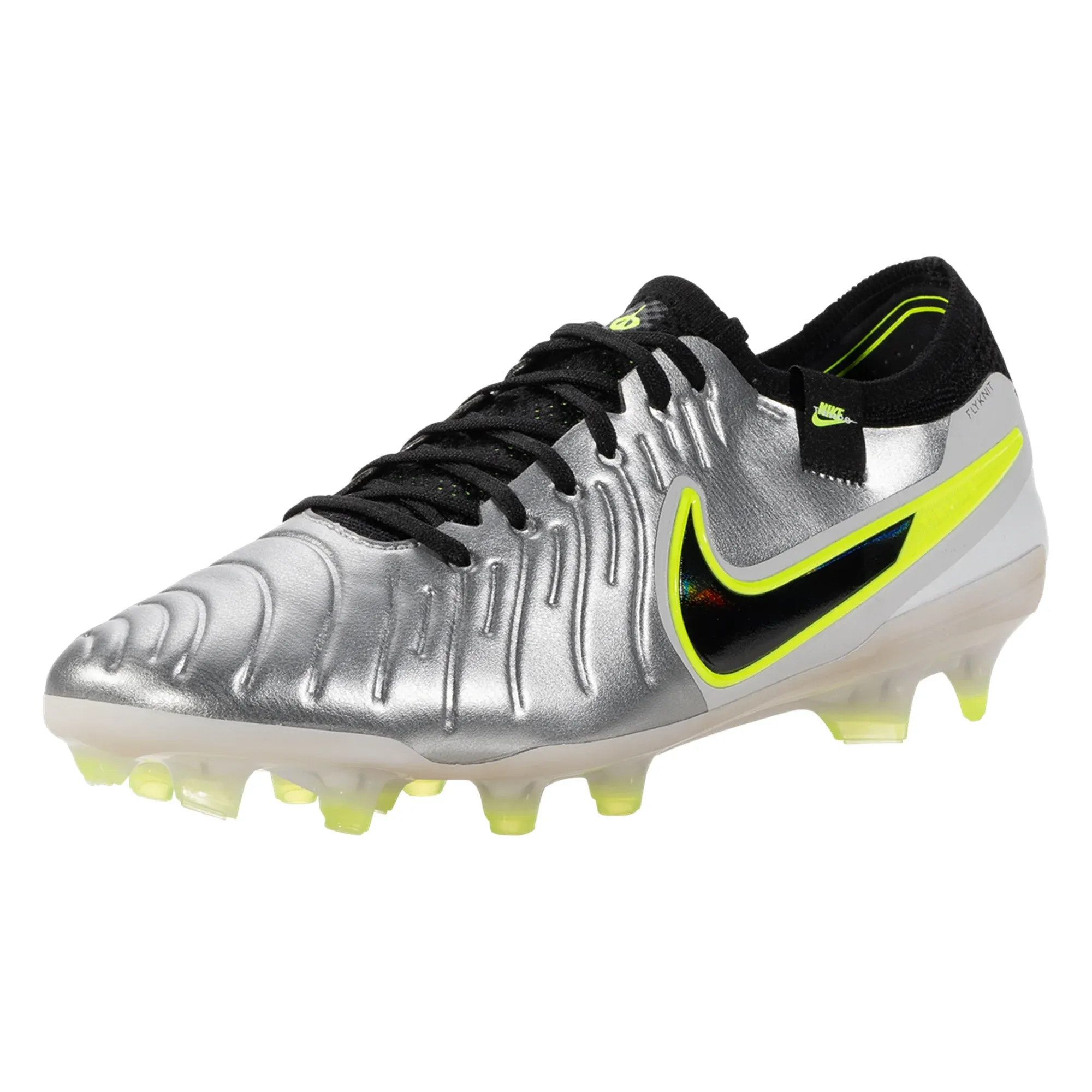 Nike Legend 10 Pro FG Soccer Cleats (Metallic Silver/Black-Volt)