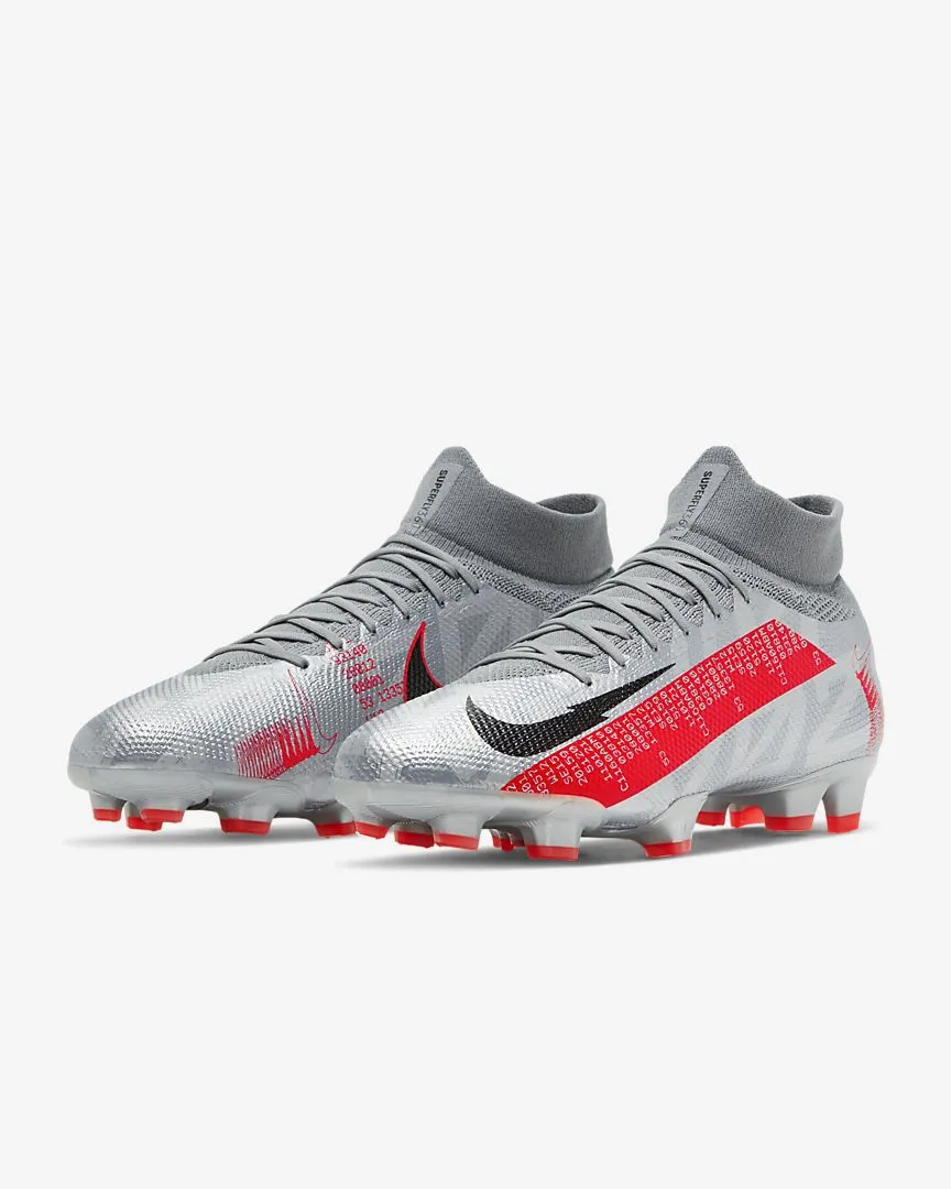 Nike Mercurial Superfly 7 Pro FG- Metallic Grey/Laser Crimson