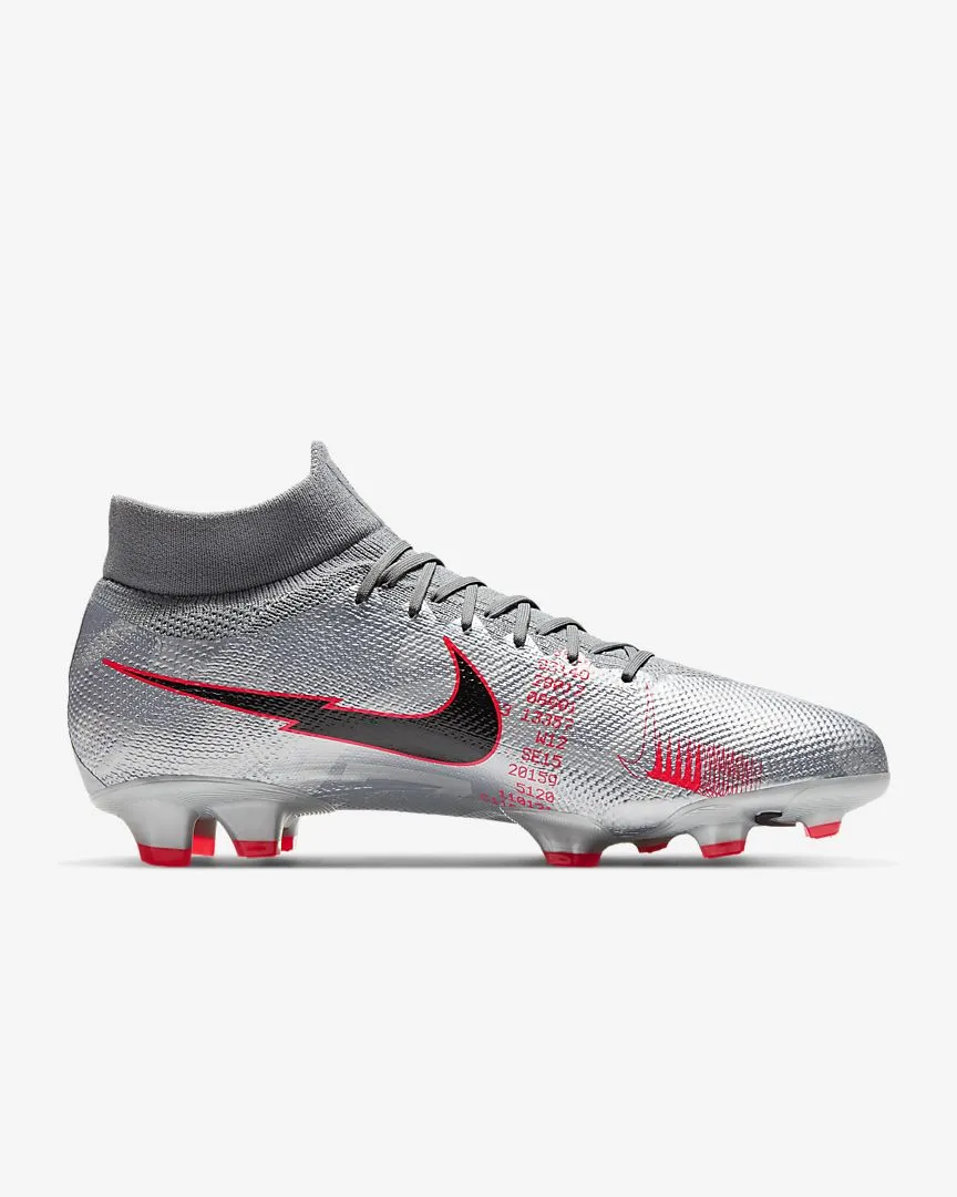 Nike Mercurial Superfly 7 Pro FG- Metallic Grey/Laser Crimson