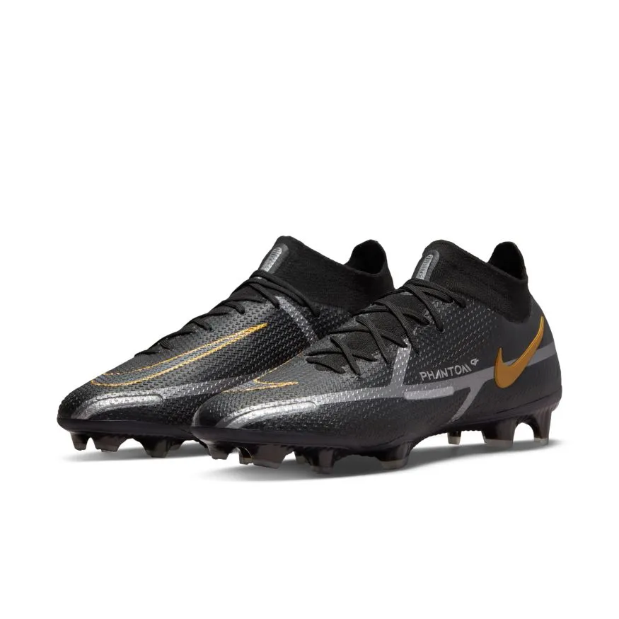 Nike Phantom GT2 Elite FG-BLACK/MTLC DARK GREY-METALLIC GOLD