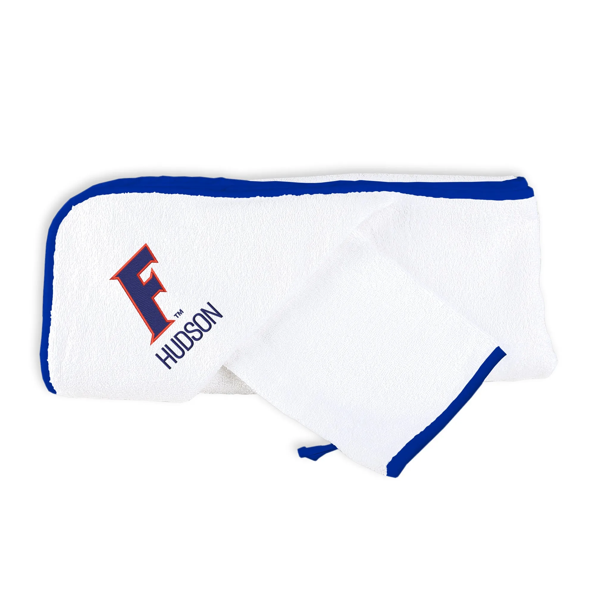 Personalized Florida Gators Slanted F Hooded Towel & Wash Mitt Set