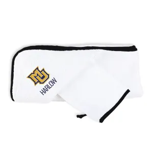 Personalized Marquette Golden Eagles Hooded Towel & Wash Mitt Set