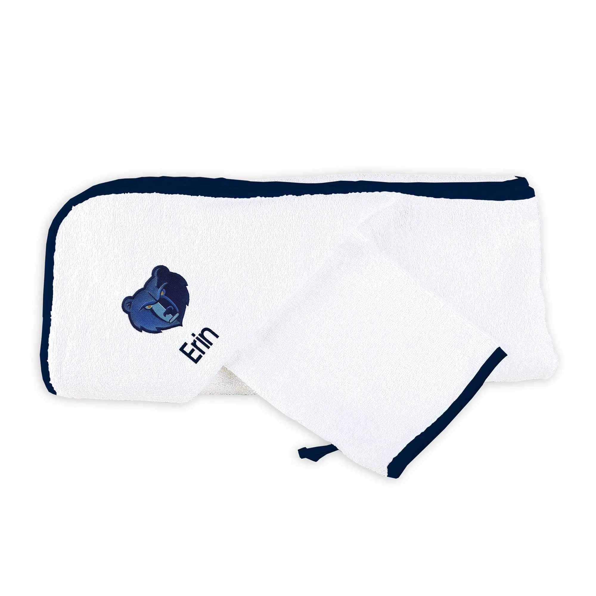 Personalized Memphis Grizzlies Hooded Towel & Wash Mitt Set