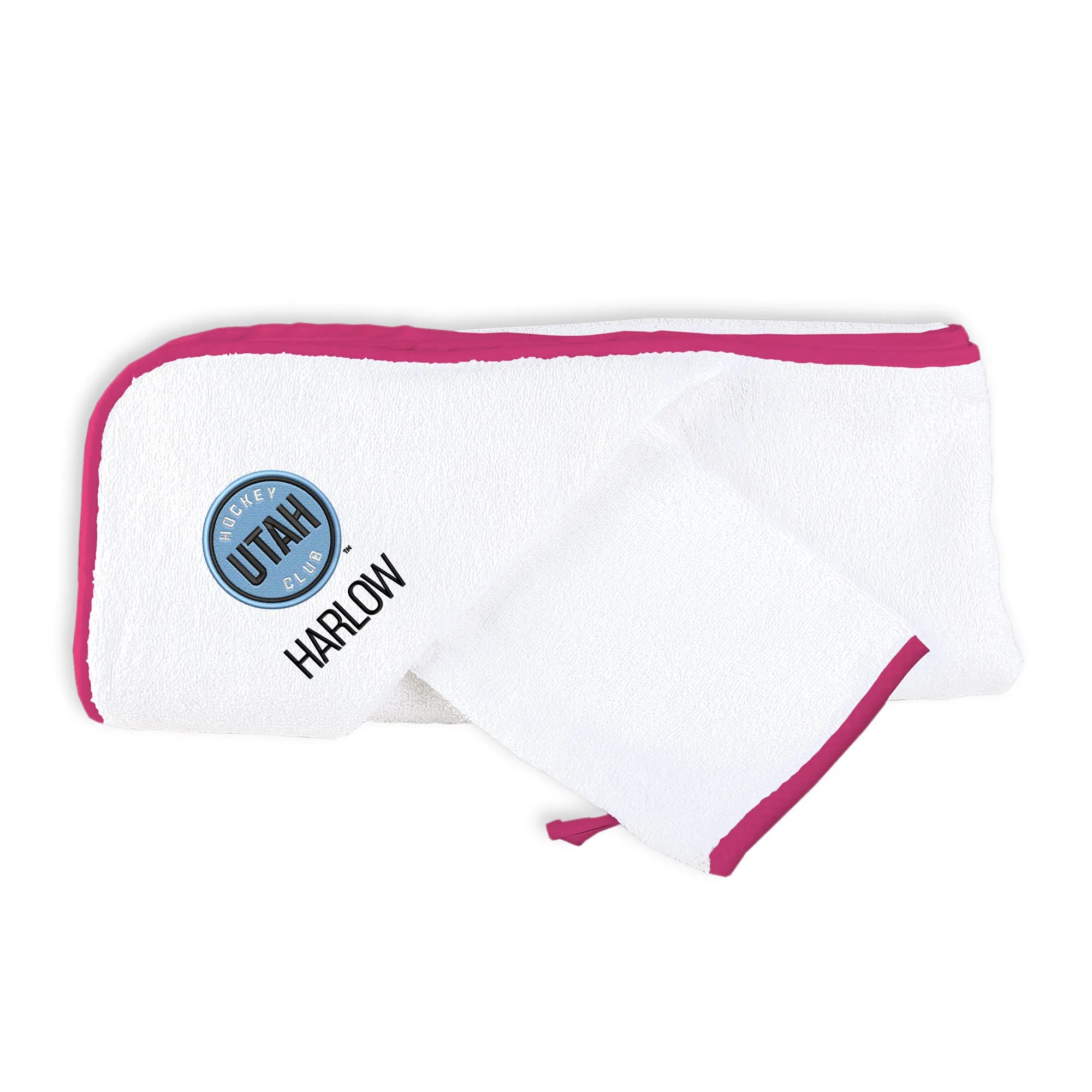 Personalized Utah Hockey Club Hooded Towel & Wash Mitt Set