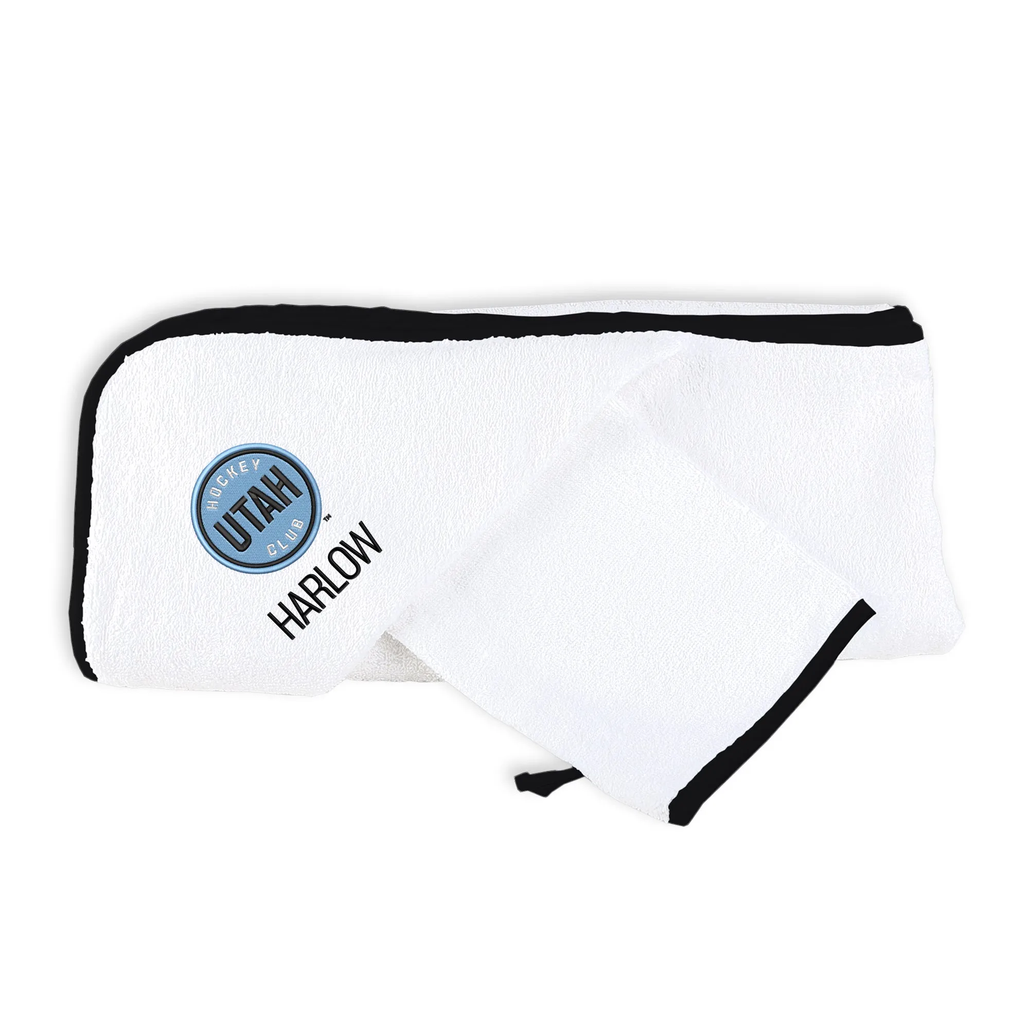 Personalized Utah Hockey Club Hooded Towel & Wash Mitt Set